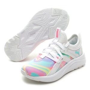PUMA White & Island Soft Sophia Swirl AC Sneaker - Girls NIB
